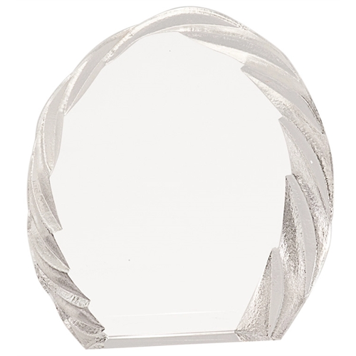 Main photo of 6" Oval Crystal With Decorative Edge
