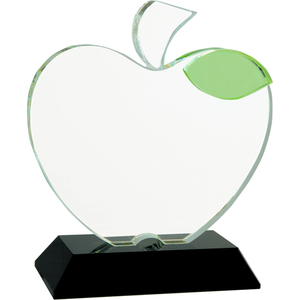 Photo of 5 1/2" X 6 1/4" Crystal Apple On Black Base