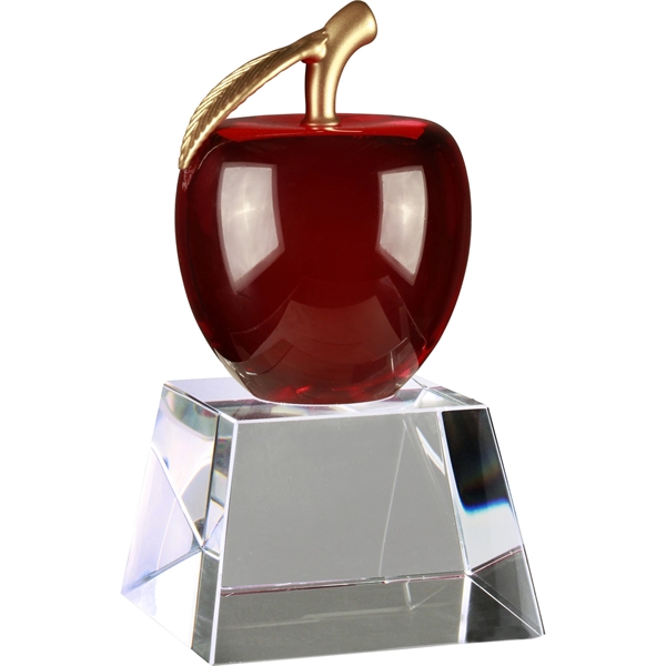 Red-Clear color option for 6" Red Crystal Apple With Clear Base