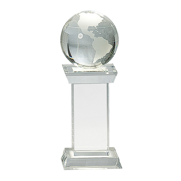 Clear color option for 8" Crystal Globe On Clear Tower