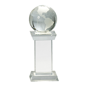 Photo of 8" Crystal Globe On Clear Tower