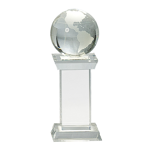 Main photo of 8" Crystal Globe On Clear Tower