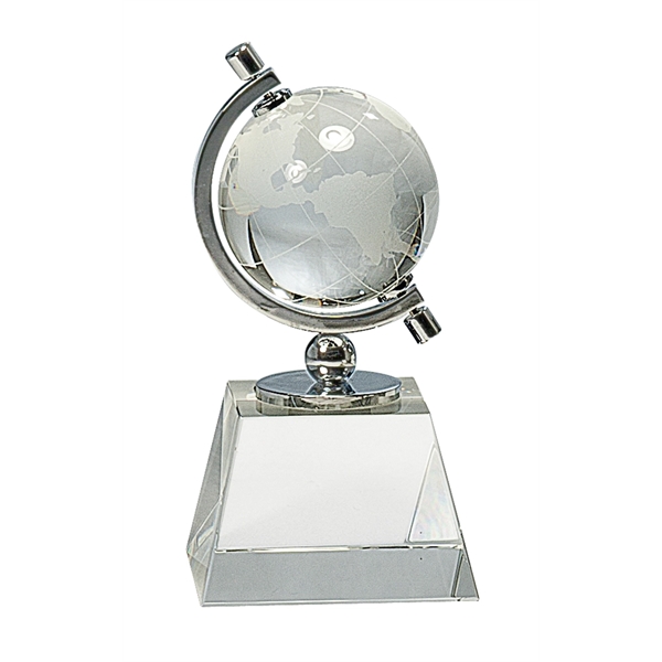 Clear color option for 6" Crystal Spinning Globe On Clear Base