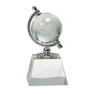 Photo of 6" Crystal Spinning Globe On Clear Base