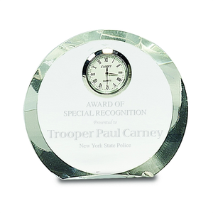 Photo of 4 1/2" Clear Crystal Round With Clock