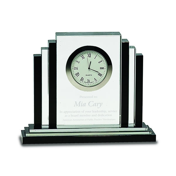 Clear color option for 6" Clear Crystal With Clock With Black Crystal Trim