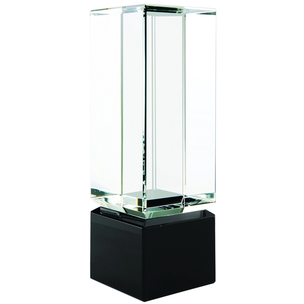 Clear color option for 21/4" X 7" Clear Crystal Block On Black Crystal Base