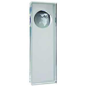 Photo of 23/4" X 83/4" Clear Crystal Slanted Rectangle With Engraved