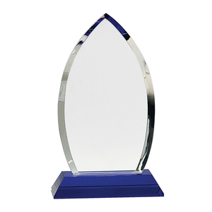 Photo of 10" Crystal Oval On Blue Pedestal Base