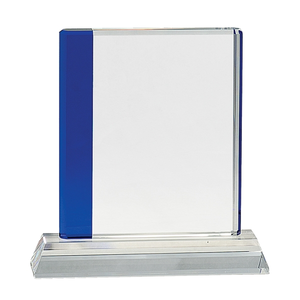 Photo of 7 1/4" Blue Edge Crystal On Clear Base