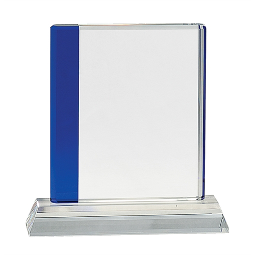 Main photo of 7 1/4" Blue Edge Crystal On Clear Base