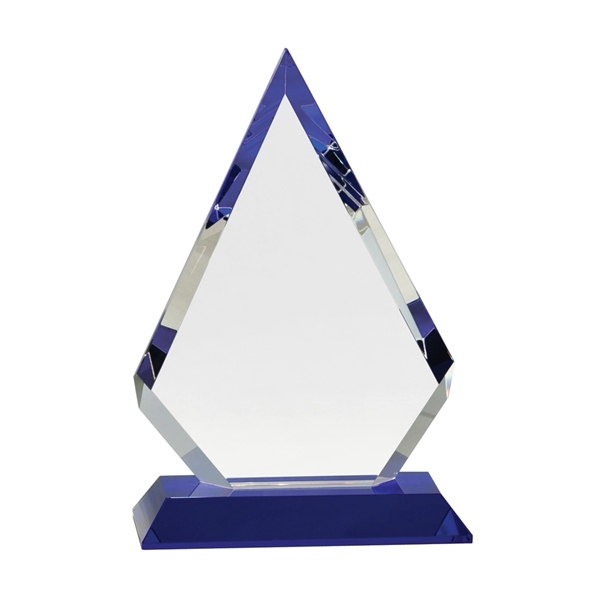 Clear-Blue color option for 9" Clear Crystal Diamond On Blue Pedestal Base