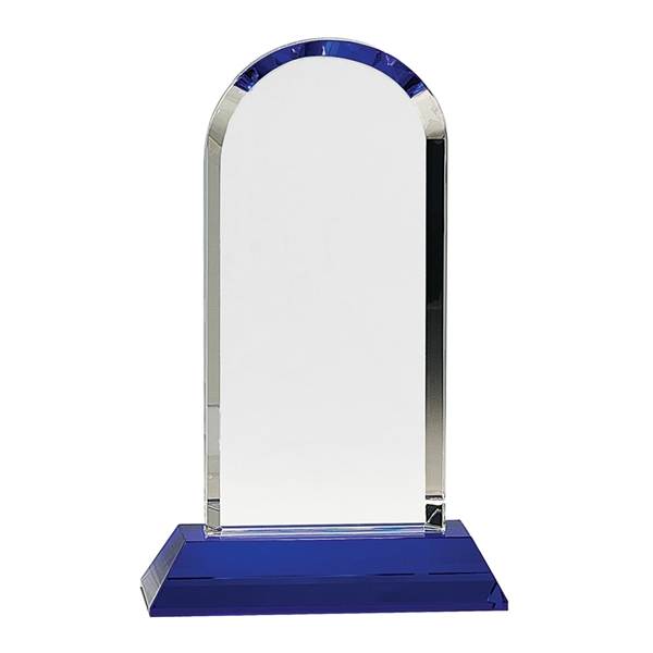 Clear-Blue color option for 9 1/4" Clear Crystal Dome On Blue Pedestal Base
