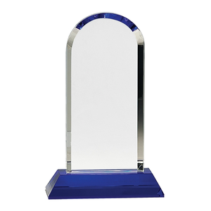 Photo of 9 1/4" Clear Crystal Dome On Blue Pedestal Base
