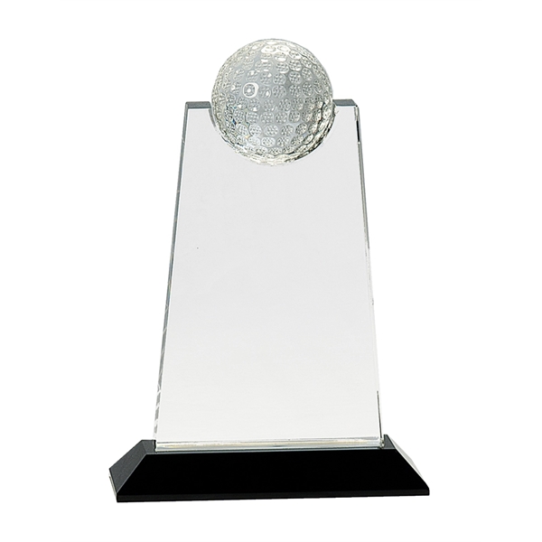 Clear-Black color option for 9" Clear Crystal Tablet With Inset Golf Ball