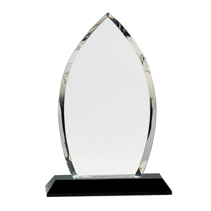 Photo of 9 1/2" Clear Crystal Oval On Black Pedestal Base