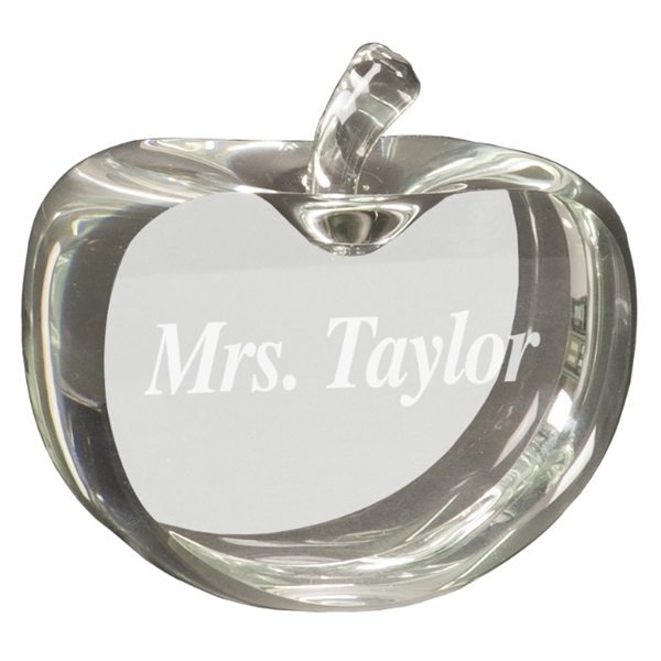 Clear color option for 3 1/2" X 3 3/4" Flat Crystal Apple