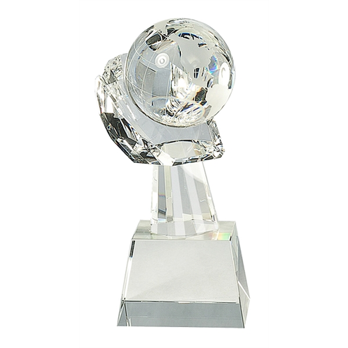 Main photo of 8" Clear Crystal Globe In Hand