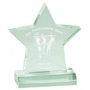 Photo of 5" X 5" Jade Star Acrylic Award With 4" Base