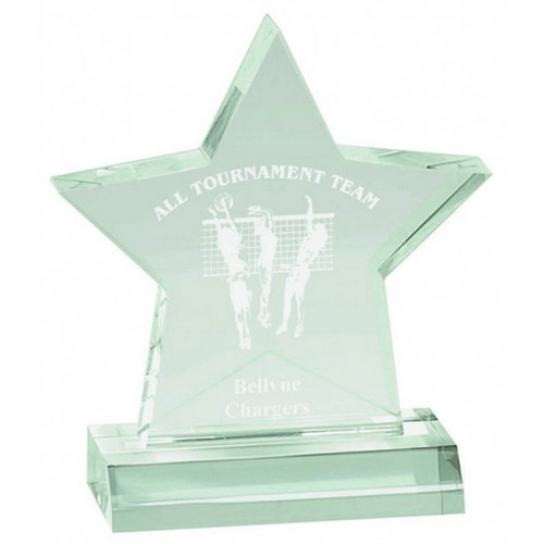 Main photo of 5" X 5" Jade Star Acrylic Award With 4" Base