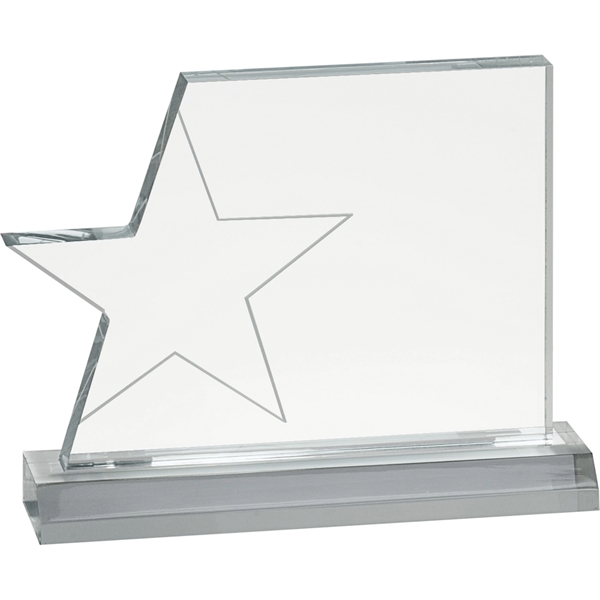 Clear color option for 71/4" X 5 1/4" Clear Star Page Acrylic With 71/2" Base