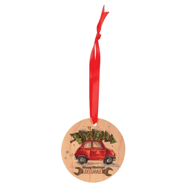 Maple color option for 2.75" Diameter Matte Maple Sublimatable Ornament