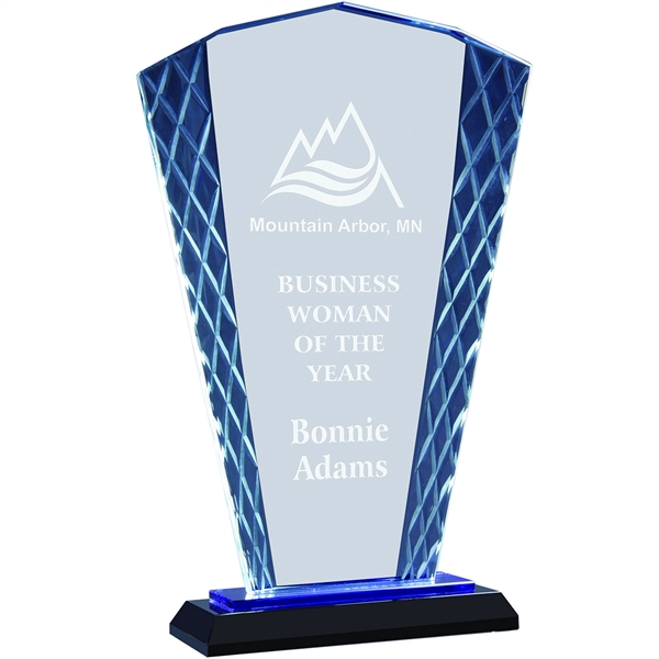 Clear-Blue-Black color option for Fan Accent Glass Award