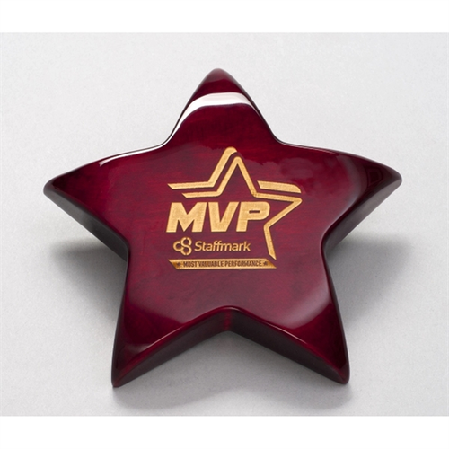 Photo of Rosewood Piano Finish Star Paperweight With Felt Bottom