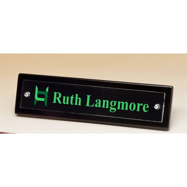 Black color option for Black Piano Finish Nameplate With Acrylic Engraving Plate