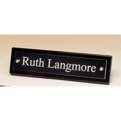 Main photo of Black Piano Finish Nameplate With Acrylic Engraving Plate