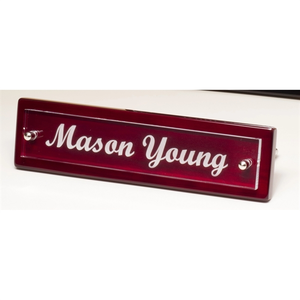 Photo of Rosewood Piano Finish Nameplate With Acrylic Engraving Plate
