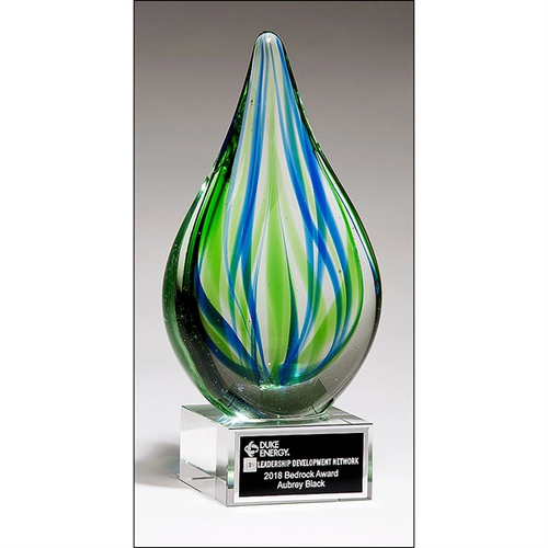 Main photo of Droplet Shaped Art Glass Award With Clear Glass Base