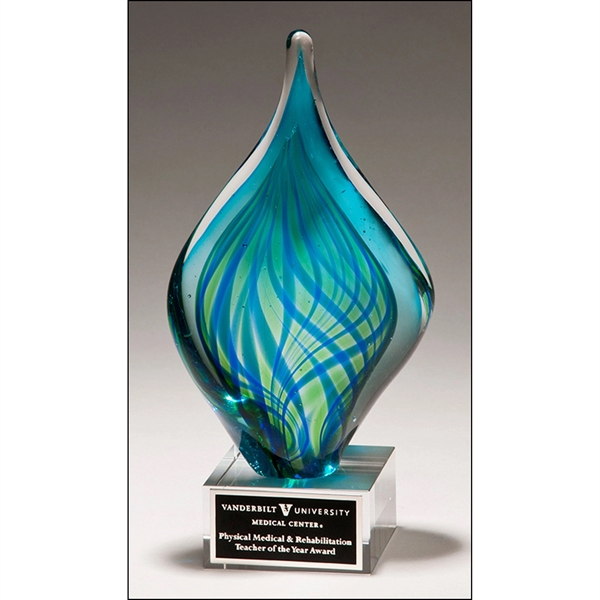 Blue-Green color option for Blue And Green Art Glass Twist