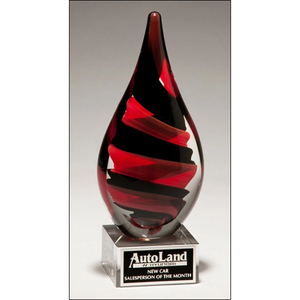 Photo of Black And Red Helix Art Glass Award