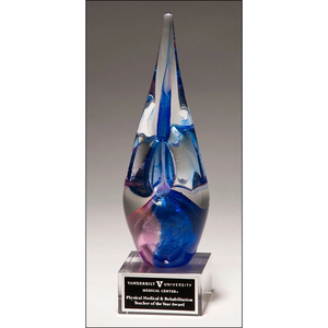 Photo of Blue And Violet Art Glass Award