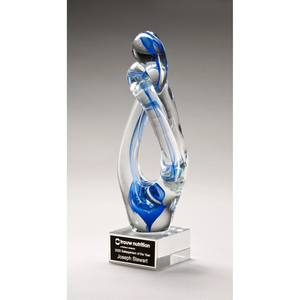 Photo of Contemporary Art Glass Sculpture With Blue Accent