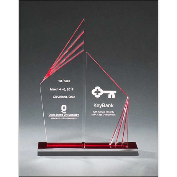 Clear-Red color option for Double Zenith Acrylic With Red Mirror Accent