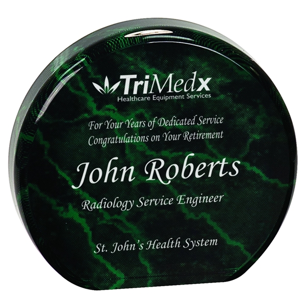 Green Marble color option for 5 1/2" Green Marble Acrylic Circle