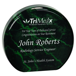 Photo of 5 1/2" Green Marble Acrylic Circle