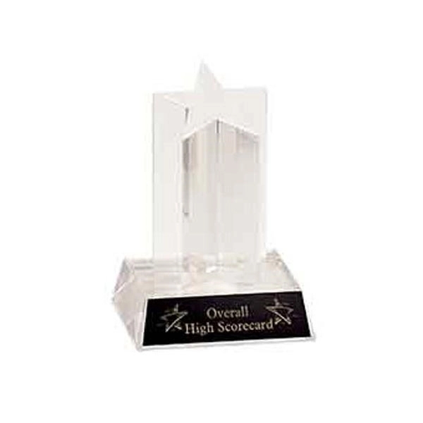 Clear/Gold/Black color option for 5" Clear Single Star Column Acrylic With Clear Base