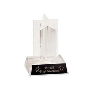 Photo of 5" Clear Single Star Column Acrylic With Clear Base