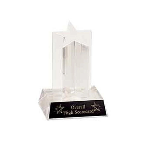 Main photo of 5" Clear Single Star Column Acrylic With Clear Base