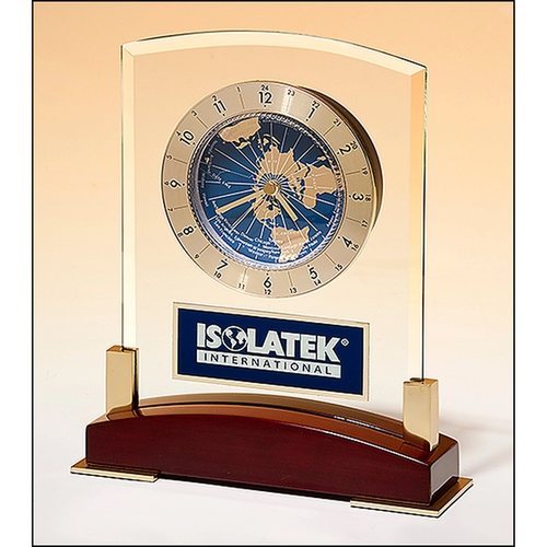 Main photo of Glass Clock With World Time Dial