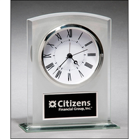 Glass Clock With Frosted Front And Polished Accents