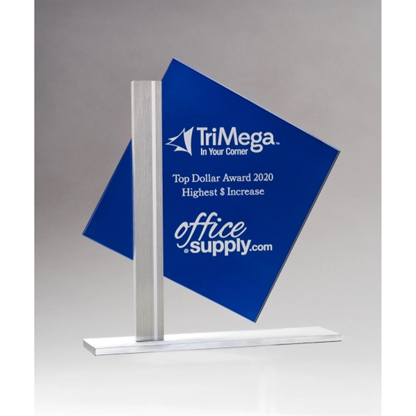 Blue color option for Diamond Series Blue Silk Screened Glass Award