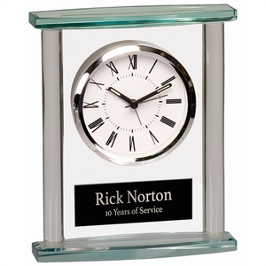 Photo of 7" Square Glass Clock With Top