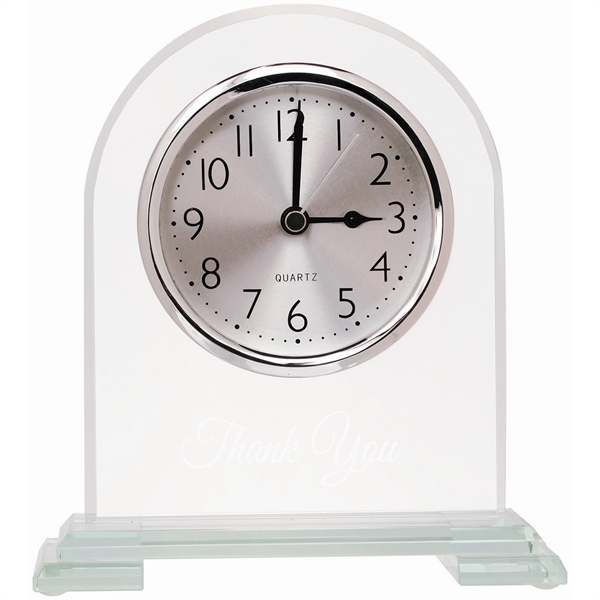 Clear/Jade color option for 6 1/2" Arch Glass Clock