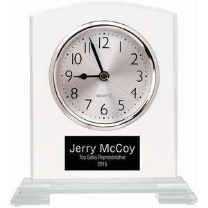 Photo of 6 1/2" Square Arch Glass Clock