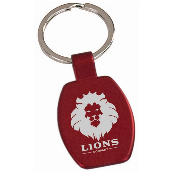 Red color option for Red Rectangular Metal Key Chain