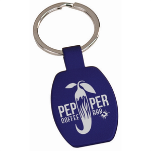 Photo of Blue Rectangular Metal Key Chain